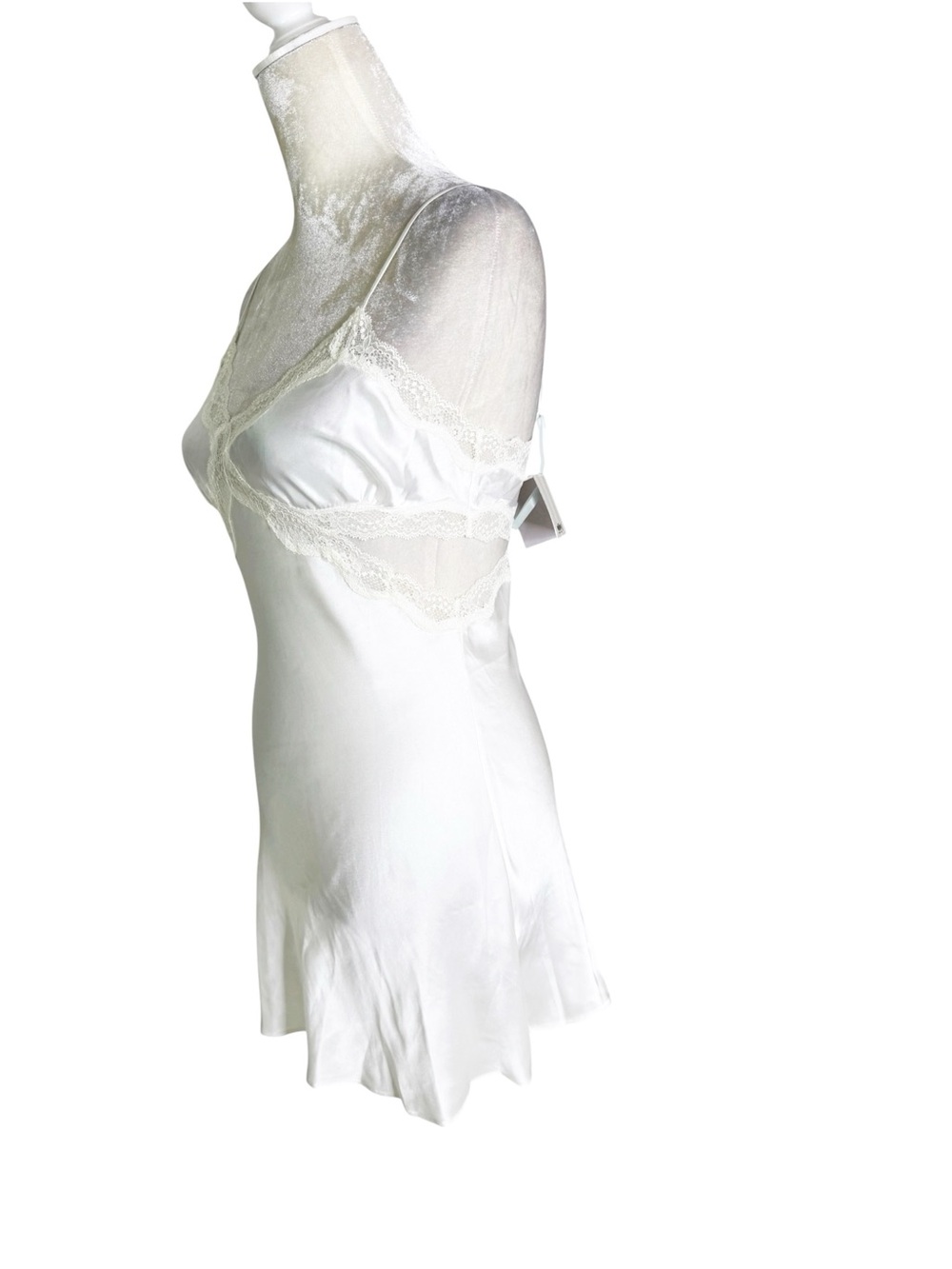NWT Victoria's Secret "I Do" Bridal White Satin Lace Cutout Chemise Size S - Picture 4 of 9